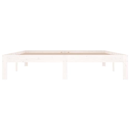 Sengeramme 150x200 cm King Size massivt fyrretræ hvid