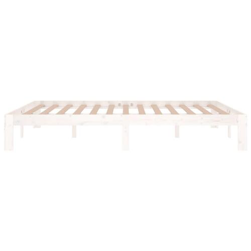 Sengeramme 150x200 cm King Size massivt fyrretræ hvid