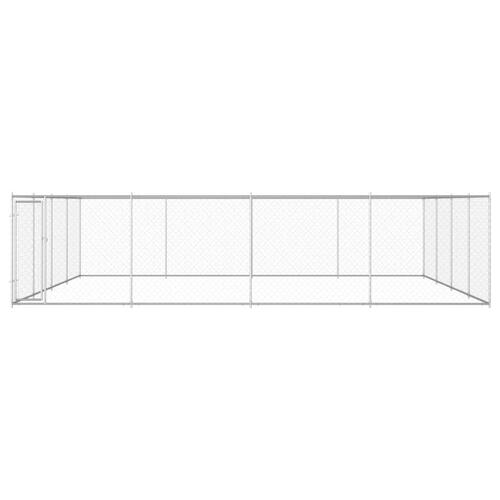 Udendørs hundeløbegård 760 x 760 x 185 cm galvaniseret stål
