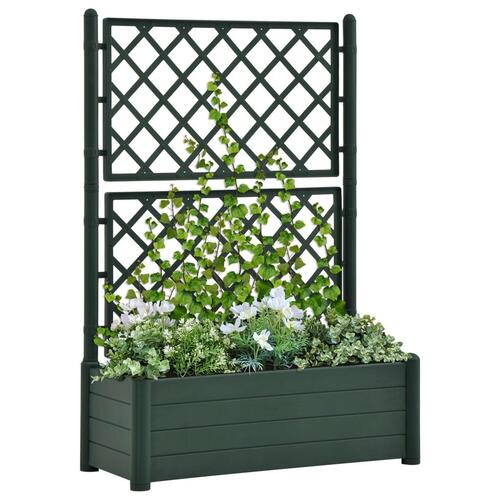 Plantekasse med espalier 100x43x142 cm PP grøn