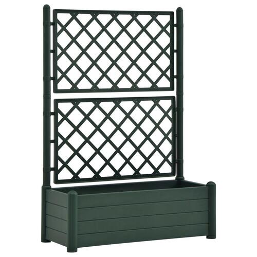 Plantekasse med espalier 100x43x142 cm PP grøn