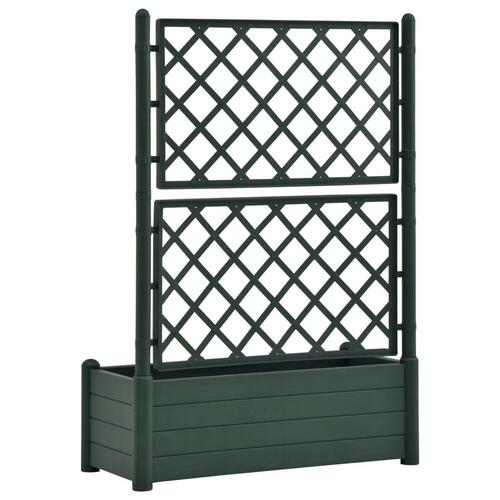 Plantekasse med espalier 100x43x142 cm PP grøn
