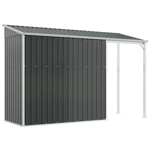 Haveskur med udvidet tag 277x110,5x181 cm stål antracitgrå