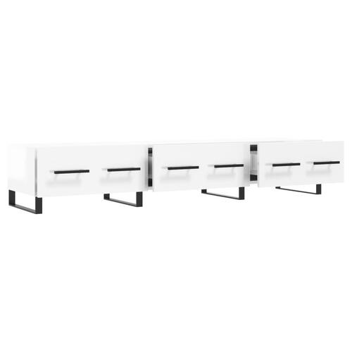 Tv-bord 150x36x30 cm konstrueret træ hvid højglans