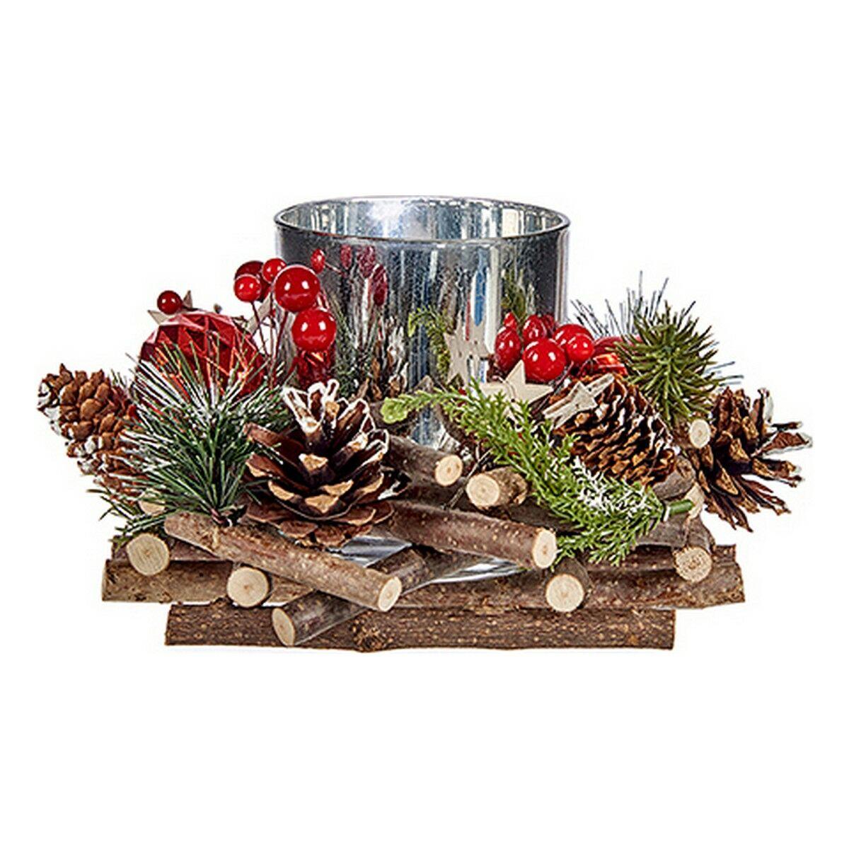 Krist+ julelys-holder - rød/grøn/sølv/natur, 20 × 11 × 20 cm billede