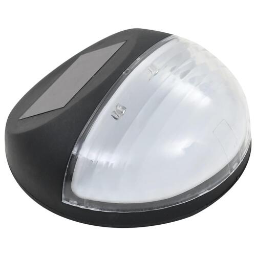 Væghængte LED-solcellelamper 12 stk. rund sort