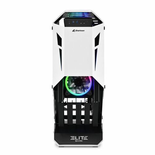 ATX Semi-tårn kasse Sharkoon ELITE SHARK CA700 LED RGB Sort/Hvid Hvid