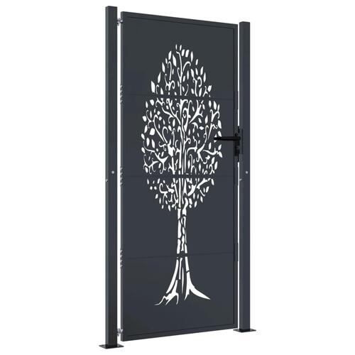 Havelåge 105x180 cm stål trædesign antracitgrå