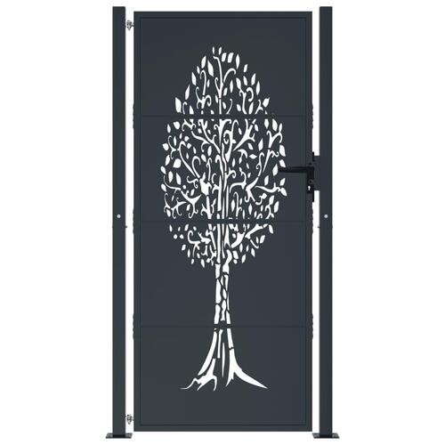 Havelåge 105x180 cm stål trædesign antracitgrå
