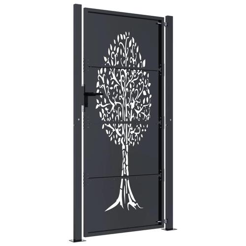 Havelåge 105x180 cm stål trædesign antracitgrå