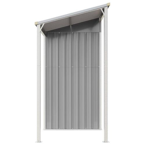 Haveskur med udvidet tag 277x110,5x181 cm stål lysegrå