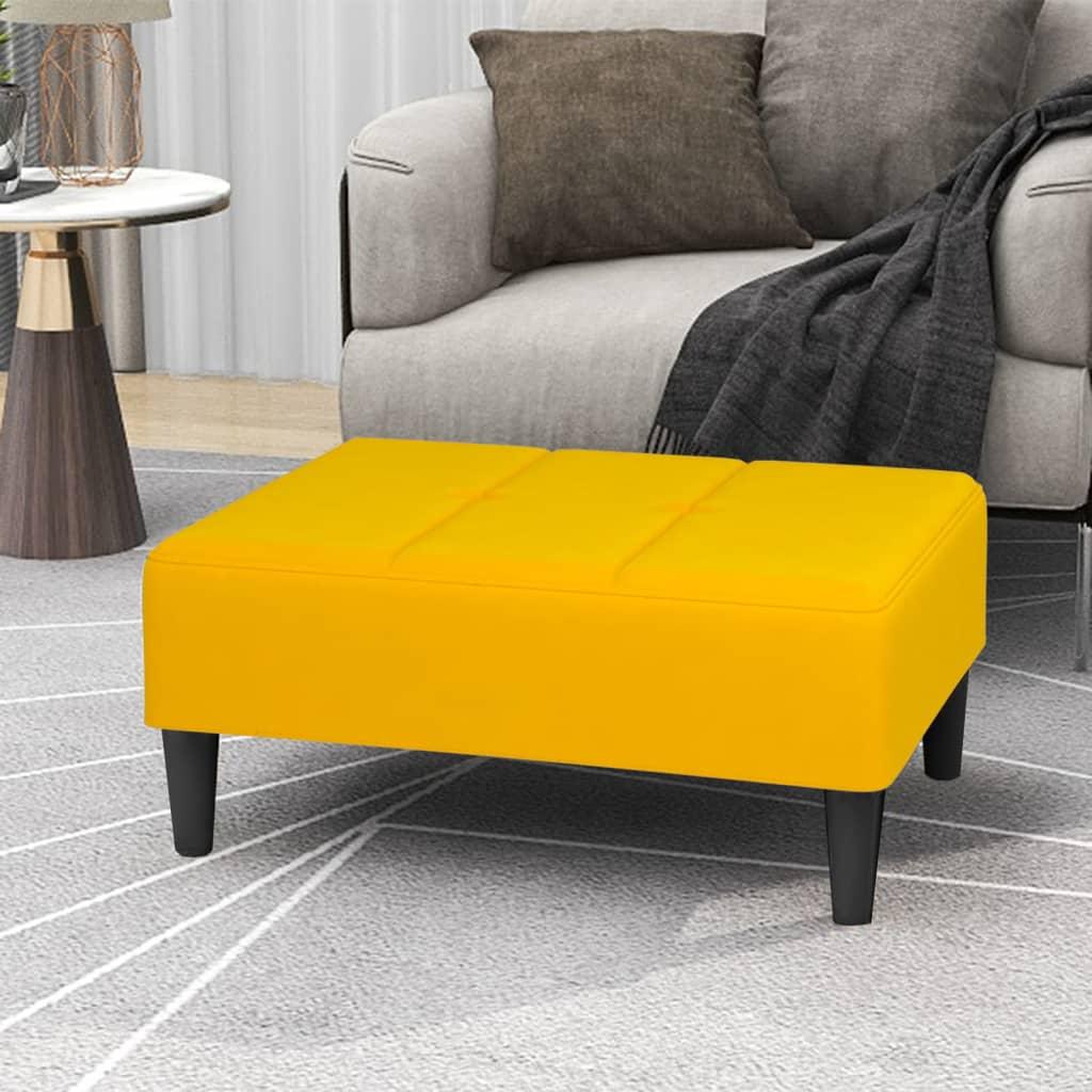 Fodskammel 78x56x32 cm fløjl gul