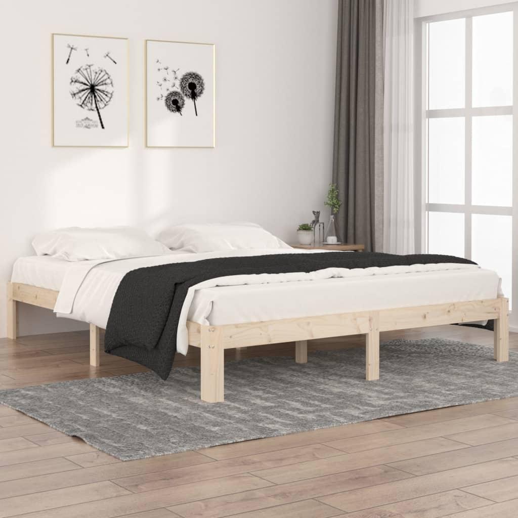 Sengeramme 160x200 cm massivt fyrretræ