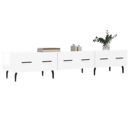 Tv-bord 150x36x30 cm konstrueret træ hvid højglans