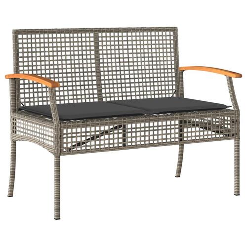 Loungesæt til haven 4 dele med hynder polyrattan grå