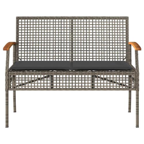 Loungesæt til haven 4 dele med hynder polyrattan grå