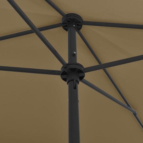 Strandparasol 200x125 cm gråbrun