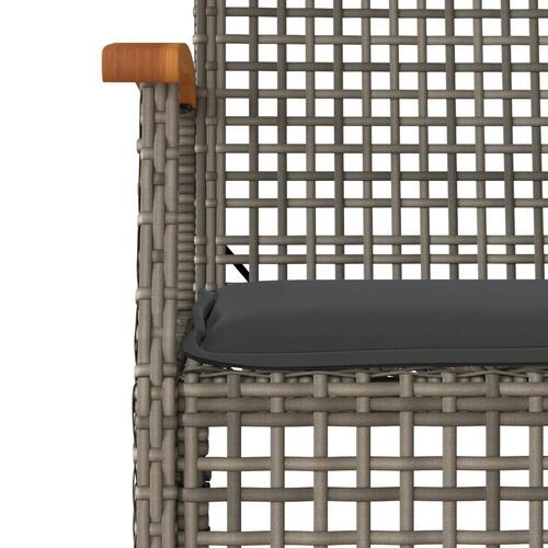Loungesæt til haven 4 dele med hynder polyrattan grå