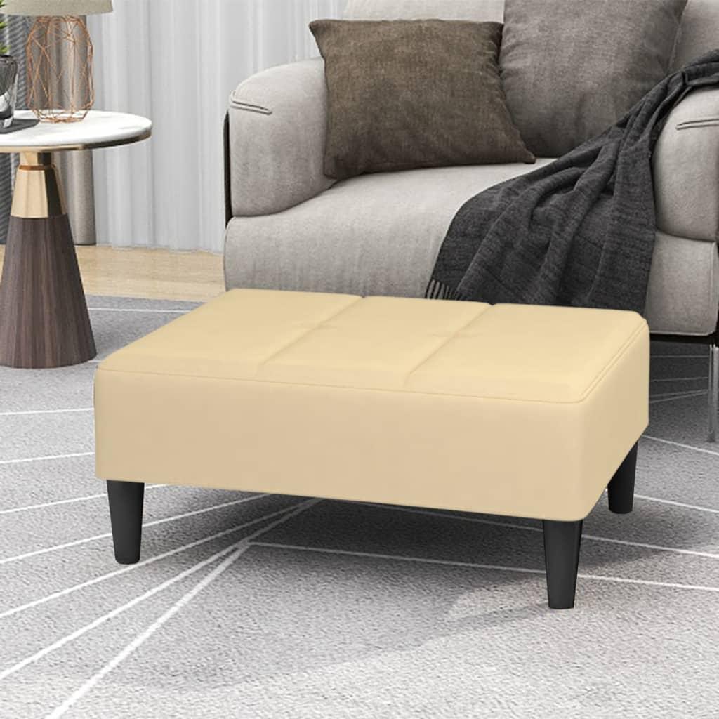 Fodskammel 78x56x32 cm fløjl cremefarvet