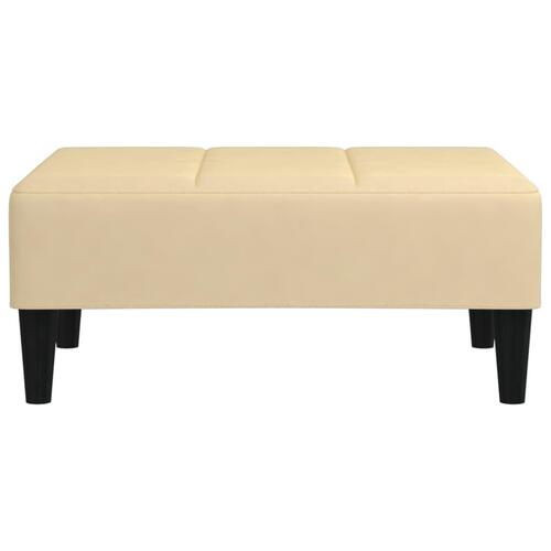 Fodskammel 78x56x32 cm fløjl cremefarvet