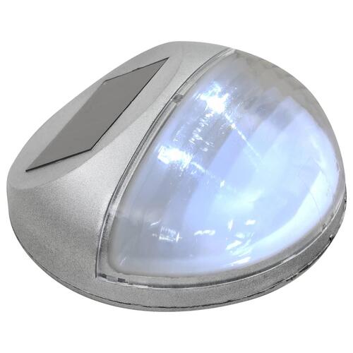 Væghængte LED-solcellelamper 12 stk. rund sølvfarvet