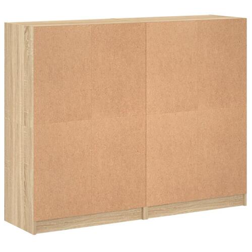 Bogreol med låger 136x37x109 cm konstrueret træ sonoma-eg