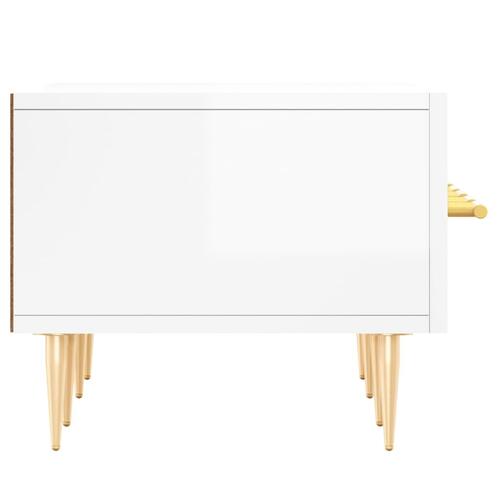 Tv-bord 150x36x30 cm konstrueret træ hvid højglans