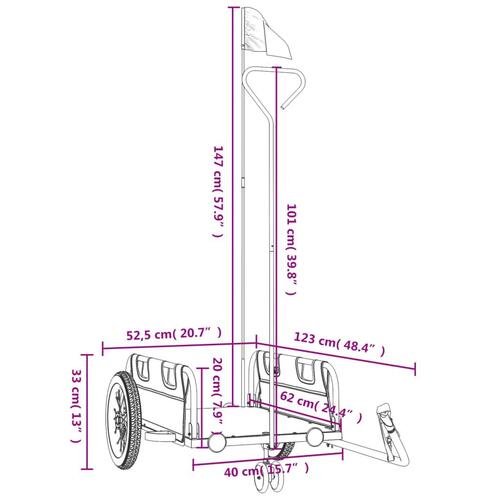 Cykeltrailer oxfordstof og jern sort