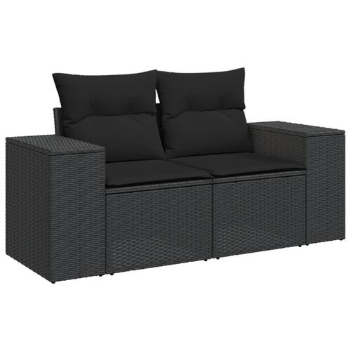 Sofasæt til haven 10 dele med hynder polyrattan sort