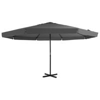 Udendørs parasol med aluminiumsstang 500 cm antracitgrå