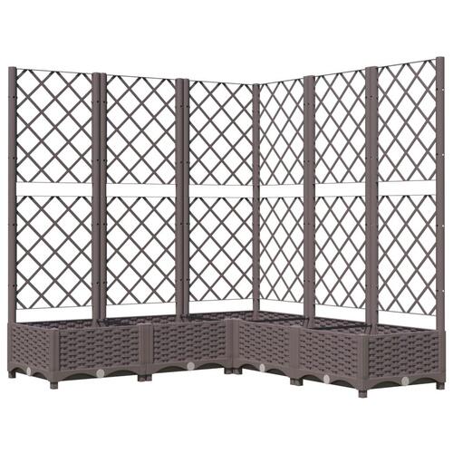 Plantekasse med espalier 120x120x121,5 cm PP brun