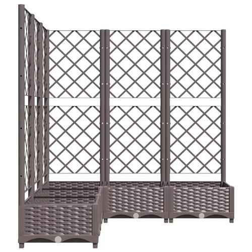 Plantekasse med espalier 120x120x121,5 cm PP brun