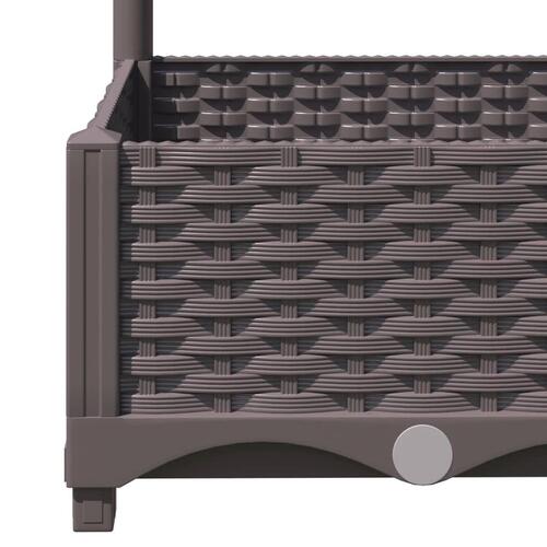 Plantekasse med espalier 120x120x121,5 cm PP brun