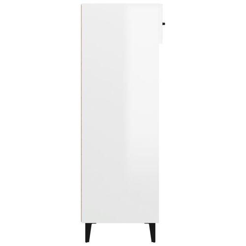 Skoskab 60x35x105 cm konstrueret træ hvid højglans