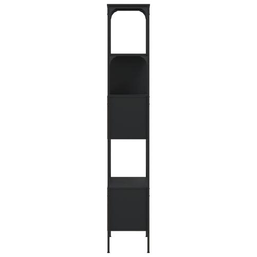 Bogreol med 5 hylder 76x33x188,5 cm konstrueret træ sort
