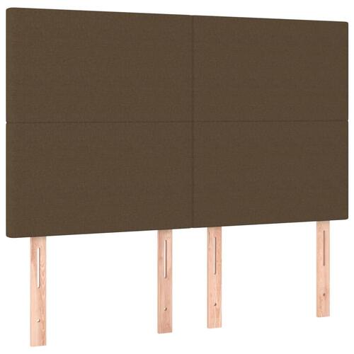 Sengegavle 4 stk. 72x5x78/88 cm stof mørkebrun