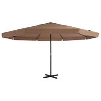 Udendørs parasol med aluminiumsstang 500 cm gråbrun