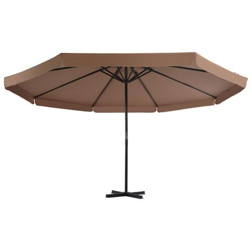 Udendørs parasol med aluminiumsstang 500 cm gråbrun