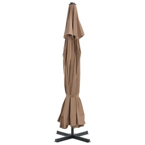 Udendørs parasol med aluminiumsstang 500 cm gråbrun
