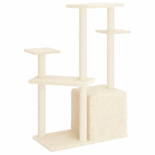 Kradsetræ med sisalstolper 107,5 cm cremefarvet