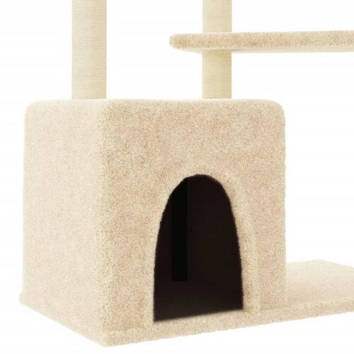 Kradsetræ med sisalstolper 107,5 cm cremefarvet