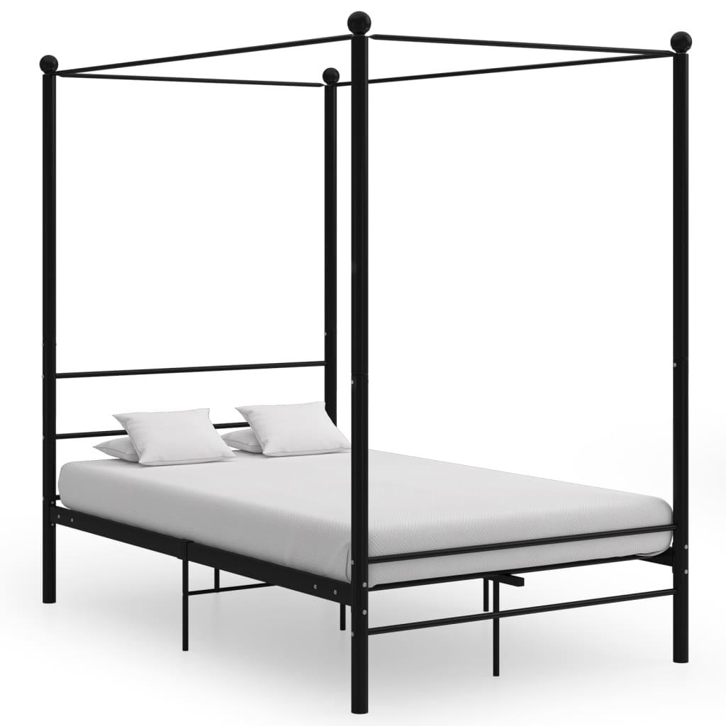 Sengestel til himmelseng 140x200 cm metal sort