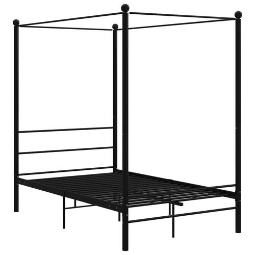 Sengestel til himmelseng 140x200 cm metal sort