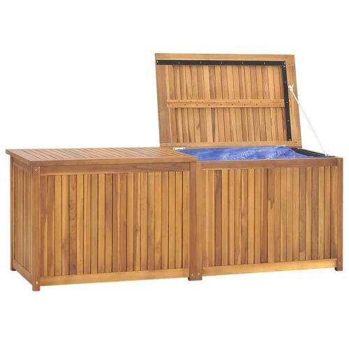 Opbevaringsboks til haven 150x50x55 cm massivt teaktræ
