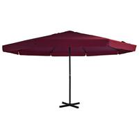 Udendørs parasol med aluminiumsstang 500 cm bordeauxrød
