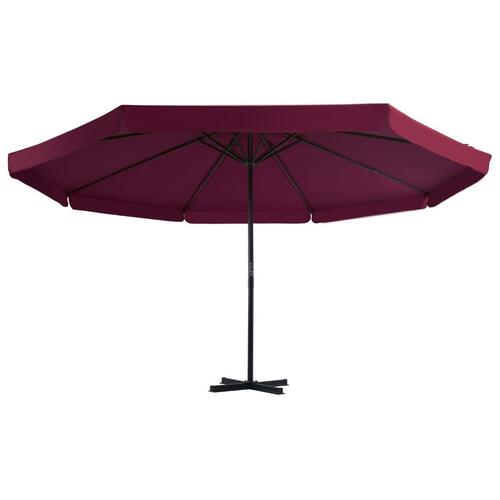 Udendørs parasol med aluminiumsstang 500 cm bordeauxrød