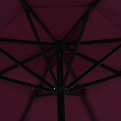 Udendørs parasol med aluminiumsstang 500 cm bordeauxrød