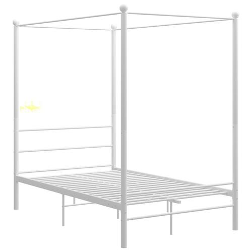 Sengestel til himmelseng 140x200 cm metal hvid