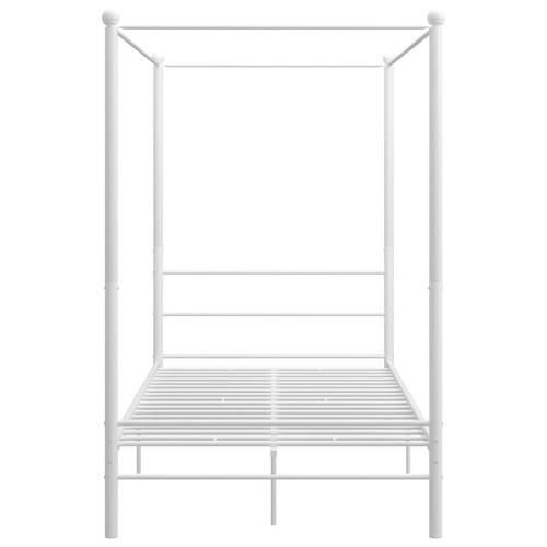 Sengestel til himmelseng 140x200 cm metal hvid
