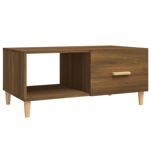 Sofabord 89,5x50x40 cm konstrueret træ brun egetræsfarve